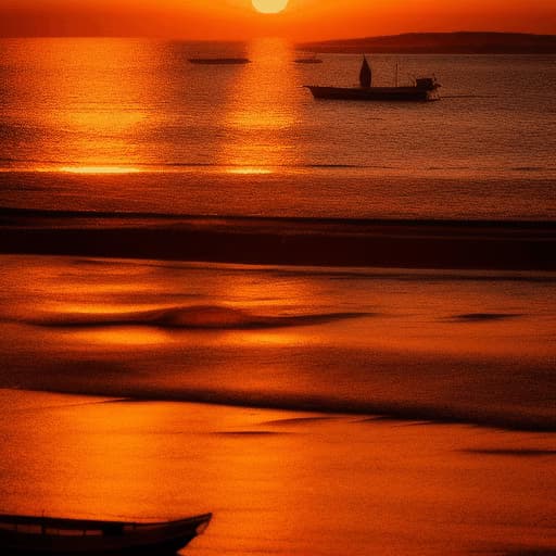 Animated scene generated by AnimateDiff v1.5-3 showing a sunset over the ocean