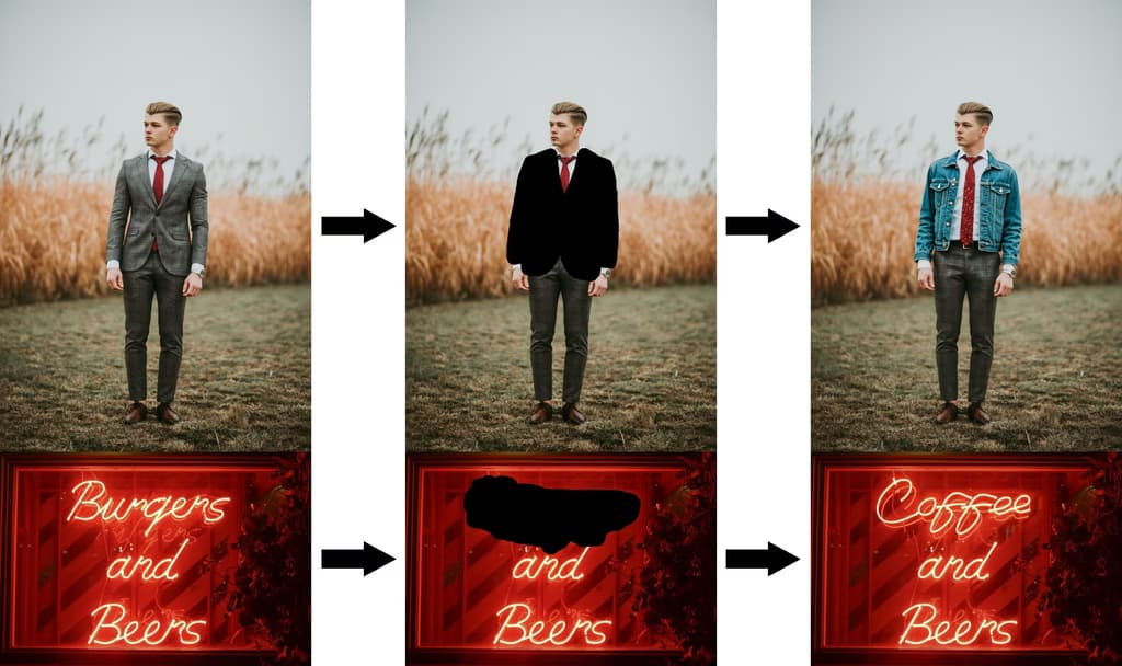 Inpainting example generated by FLUX.1 Fill Dev