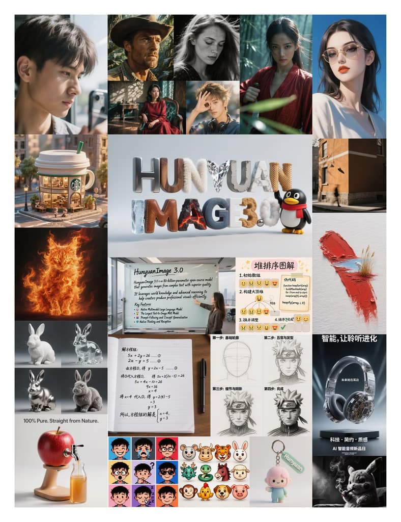 Sample images generated by HunyuanImage 3.0 showcasing diverse visual styles