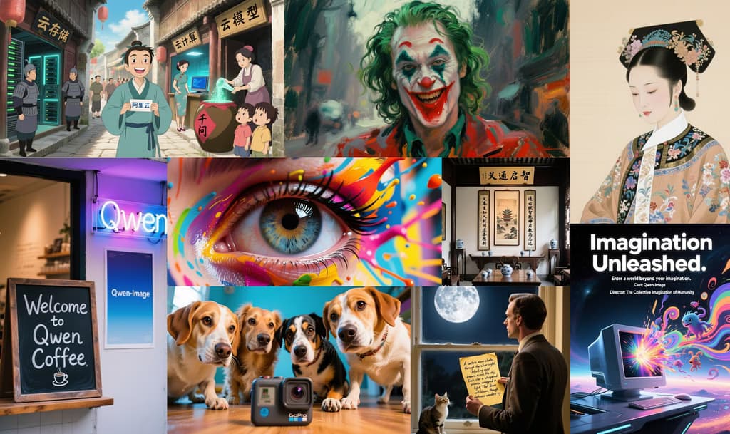 Sample images generated by Qwen-Image showcasing photorealistic and artistic styles