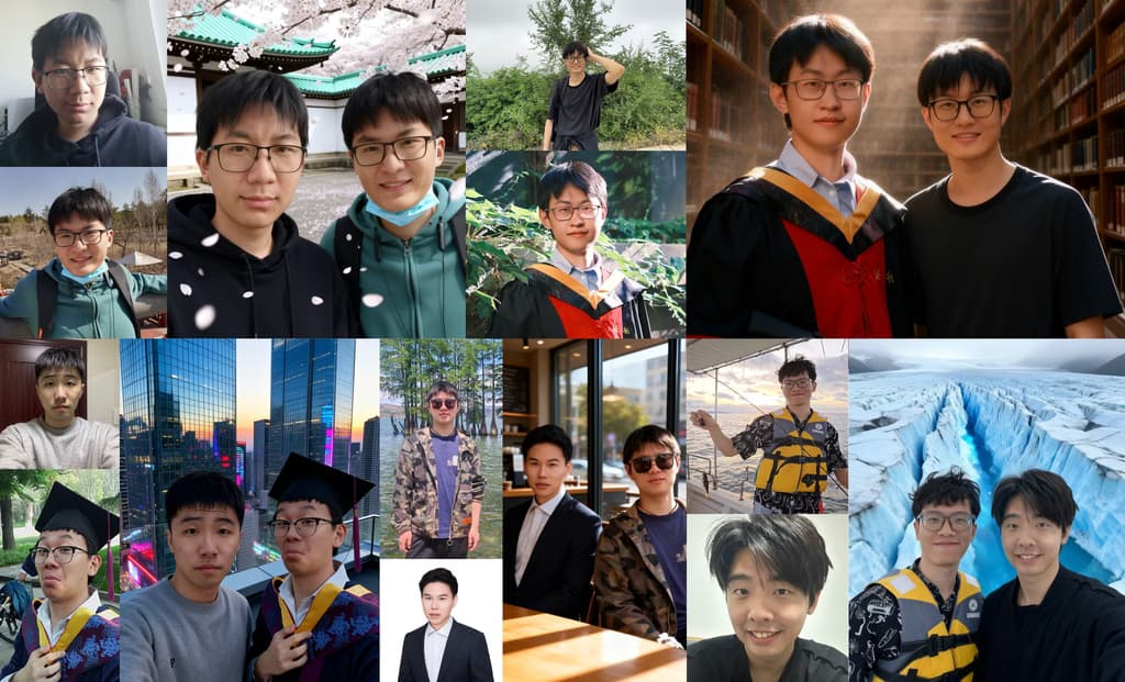 Image editing examples from Qwen-Image-Edit showing character consistency and creative editing